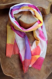 Tuch mit fröhlichen Punkten, Baumwolle/Viscose/Leinen, 60 x 180 cm