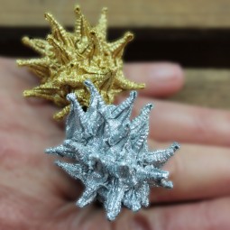 Shibori Seidenring gold/silber