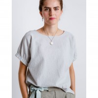 OANA Bluse weiß-beige OANA Bluse weiß-beige
