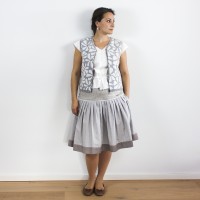 ILSE Weste weiß-grau ILSE Weste weiß-grau