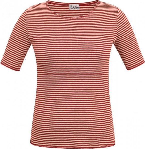 Ringel-T-Shirt rostrot/natur Bio-Baumwolle