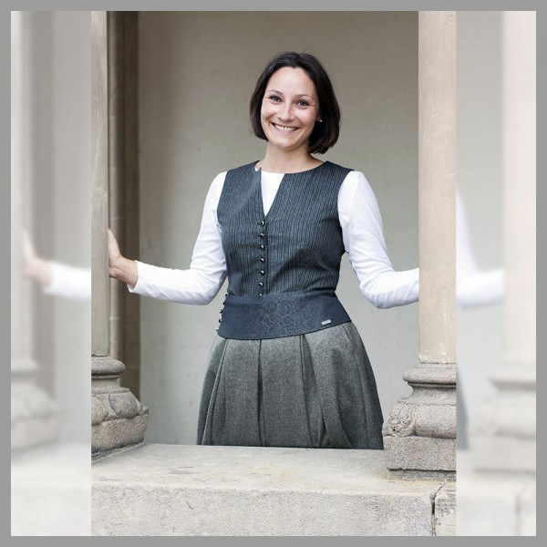 Rockmacherin - Kleid Katha in Anthrazit-Pfeffer mit Schärpe