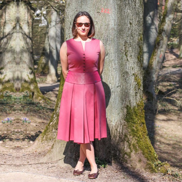 Kleid KATHA rosa-rot, inkl. Schärpe